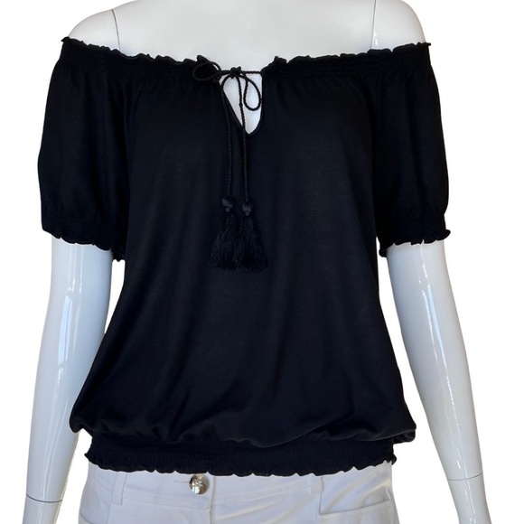 INC International Concepts Black Peasant Tassel Tie Blouson Top Size Small - Picture 4 of 7